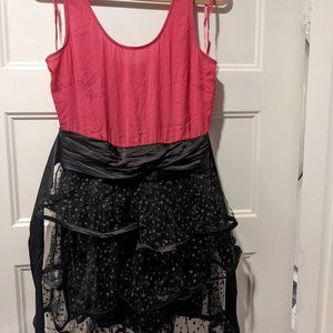 Pearl Marchesa 80's Tank Short Ruffled Skirt Party Dress